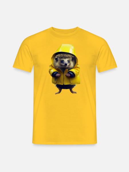 Ist das ein Sauwetter, denkt der Igel - Männer T-Shirt - Gelb