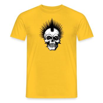 punk skull - T-shirt homme - jaune - Devant - AI Model Male 178 dark (178cm)