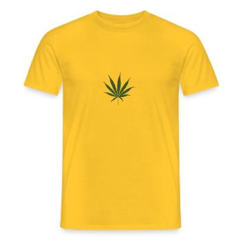Feuille de cannabis - T-shirt homme - jaune - Devant - AI Model Male 178 dark (178cm)