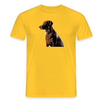 Dog - Men's T-Shirt - yellow - Front - AI Model Male 178 dark (178cm)