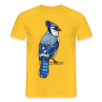 Blue jay - Men's T-Shirt - yellow - Front - AI Model Male 178 dark (178cm)