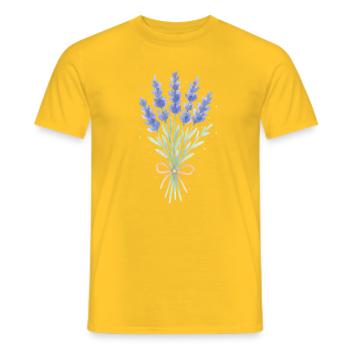 Lavender bouquet - Men's T-Shirt - yellow - Front - AI Model Male 178 dark (178cm)