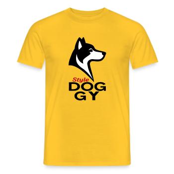Dogstyle - T-shirt homme - jaune - Devant - AI Model Male 178 dark (178cm)