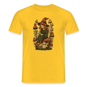Märchenhafte Waldzauber-Fee - Männer T-Shirt - Gelb - Vorne - AI Model Male 178 dark (178cm)