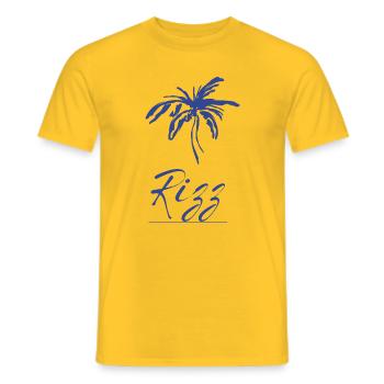 Rizz Palm Tropenprint - Männer T-Shirt - Gelb - Vorne - AI Model Male 178 dark (178cm)