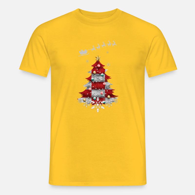 Weihnachtsbaum mit Kroatien-Flagge - Männer T-Shirt - Gelb
