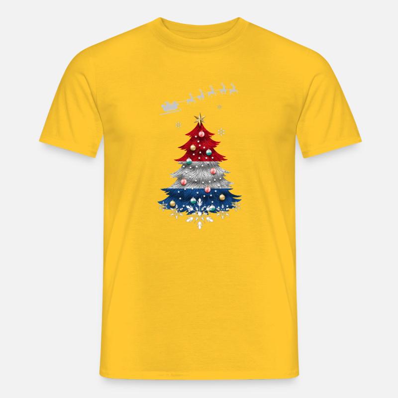 Weihnachtsbaum mit niederländischer Flagge - Männer T-Shirt - Gelb