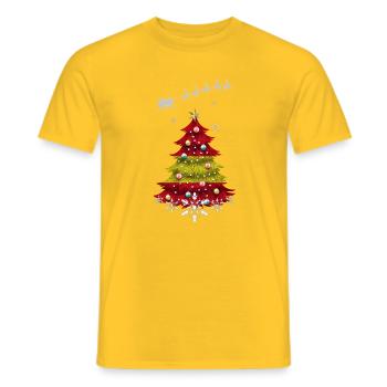 Weihnachtsbaum mit Spanien-Flagge - Männer T-Shirt - Gelb - Vorne - AI Model Male 178 dark (178cm)