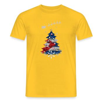 Weihnachtsbaum mit Kuba-Flagge - Männer T-Shirt - Gelb - Vorne - AI Model Male 178 dark (178cm)