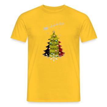 Weihnachtsbaum mit belgischer Flagge - Männer T-Shirt - Gelb - Vorne - AI Model Male 178 dark (178cm)