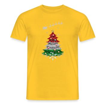 Christmas tree with Hungary flag - Men's T-Shirt - yellow - Front - AI Model Male 178 dark (178cm)