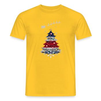 Christmas tree with Costa Rica flag - Men's T-Shirt - yellow - Front - AI Model Male 178 dark (178cm)