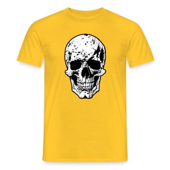 Schädel-Splatter Grunge Druck - Männer T-Shirt - Gelb - Vorne - AI Model Male 178 dark (178cm)