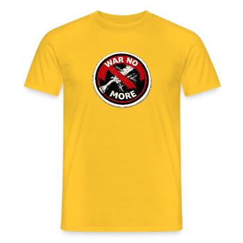 War No More – Sticker Peace & Humanity - T-shirt homme - jaune - Devant - AI Model Male 178 dark (178cm)