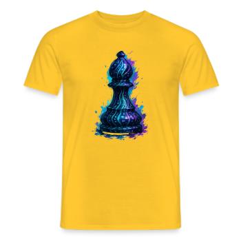 Crazy Chess Artistic Cosmic Blue Purple - Men's T-Shirt - yellow - Front - AI Model Male 178 dark (178cm)