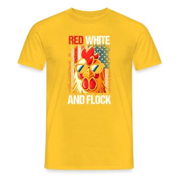 Patriotic Farmer Rooster Flock Poultry USA Pride C - Männer T-Shirt - Gelb - Vorne - AI Model Male 178 dark (178cm)
