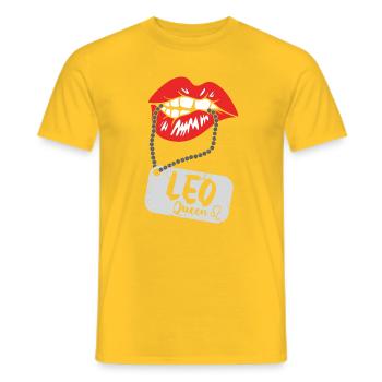 Signe du zodiaque Lion - T-shirt homme - jaune - Devant - AI Model Male 178 dark (178cm)