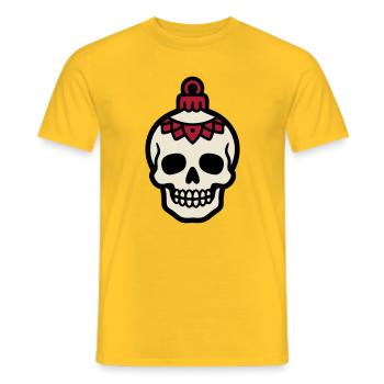 Totenkopf Christbaumkugel Logo - Männer T-Shirt - Gelb - Vorne - AI Model Male 178 dark (178cm)