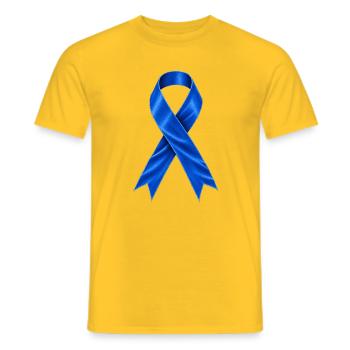 Autismus Awareness – Blaue Schleife - Männer T-Shirt - Gelb - Vorne - AI Model Male 178 dark (178cm)