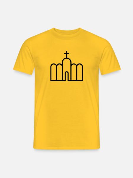 Monastery Christianity Symbol - Men's T-Shirt - yellow