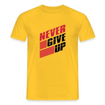 team logo balken striche we never give up niemals - Männer T-Shirt - Gelb - Vorne - AI Model Male 178 dark (178cm)