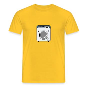 Machine à laver comique - T-shirt homme - jaune - Devant - AI Model Male 178 dark (178cm)