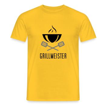 Grillmeister Grill Grillen Grillkönig Grillsaison - Männer T-Shirt - Gelb - Vorne - AI Model Male 178 dark (178cm)