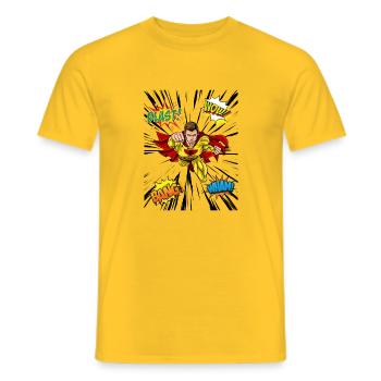 SuperHero - T-shirt homme - jaune - Devant - AI Model Male 178 dark (178cm)