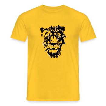 Lion - Männer T-Shirt - Gelb - Vorne - AI Model Male 178 dark (178cm)