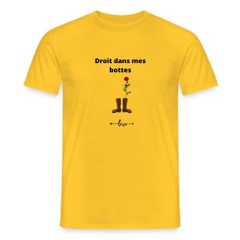 Droit dans mes bottes - T-shirt homme - jaune - Devant - AI Model Male 178 dark (178cm)