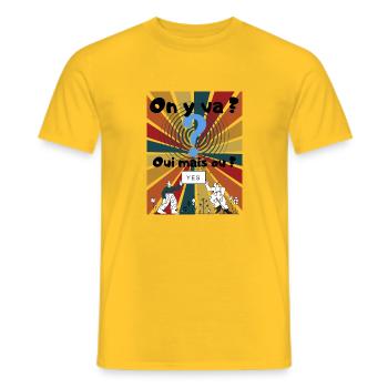 on y va? - T-shirt homme - jaune - Devant - AI Model Male 178 dark (178cm)