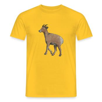 chèvre de montagne - T-shirt homme - jaune - Devant - AI Model Male 178 dark (178cm)