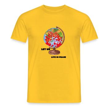 Weltfrieden - Männer T-Shirt - Gelb - Vorne - AI Model Male 178 dark (178cm)