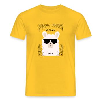 No Drama Lama - Männer T-Shirt - Gelb - Vorne - AI Model Male 178 dark (178cm)