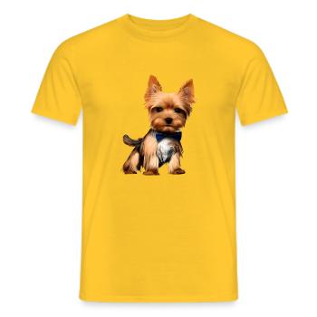 Dog Owner Yorkshire Terrier Puppy Dog - Men's T-Shirt - yellow - Front - AI Model Male 178 dark (178cm)