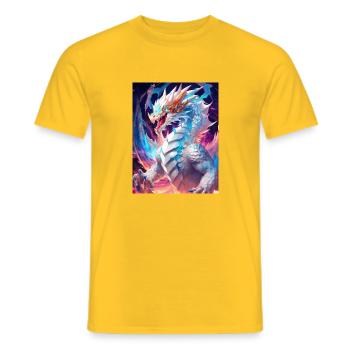 Océane la Dragonne Céleste des Mers - T-shirt homme - jaune - Devant - AI Model Male 178 dark (178cm)