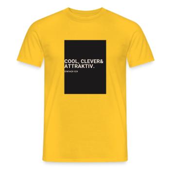 cool clever & attraktiv. Einfach ich - Männer T-Shirt - Gelb - Vorne - AI Model Male 178 dark (178cm)