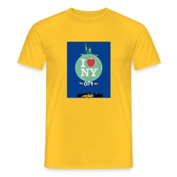 I love new york - T-shirt homme - jaune - Devant - AI Model Male 178 dark (178cm)