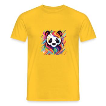 panda multicolore - T-shirt homme - jaune - Devant - AI Model Male 178 dark (178cm)