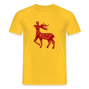 Suède Suède dalarna dala cheval cheval Joyeux Noël orignal - T-shirt homme - jaune - Devant - AI Model Male 178 dark (178cm)