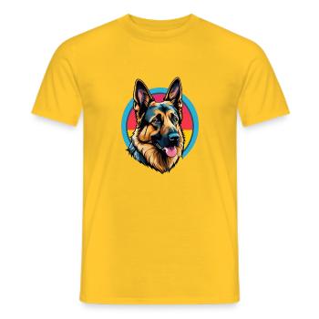 Berger allemand - T-shirt homme - jaune - Devant - AI Model Male 178 dark (178cm)