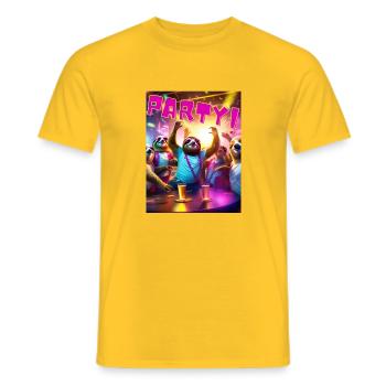 Party - Männer T-Shirt - Gelb - Vorne - AI Model Male 178 dark (178cm)