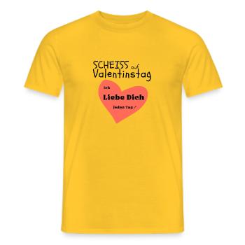 Valentine's Day Love Relationship - Men's T-Shirt - yellow - Front - AI Model Male 178 dark (178cm)