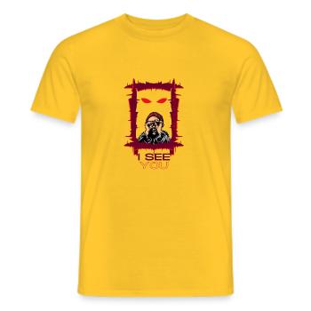 Je te vois - T-shirt homme - jaune - Devant - AI Model Male 178 dark (178cm)