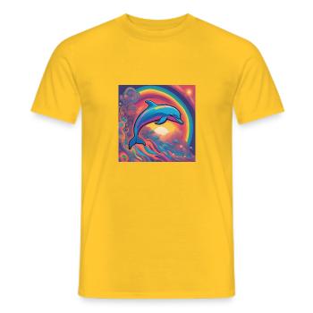 Delphin - Männer T-Shirt - Gelb - Vorne - AI Model Male 178 dark (178cm)