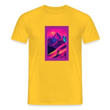 Berge - Männer T-Shirt - Gelb - Vorne - AI Model Male 178 dark (178cm)