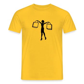 Frau shoppen - Männer T-Shirt - Gelb - Vorne - AI Model Male 178 dark (178cm)