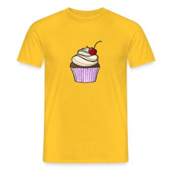 Petit gâteau comique doux - T-shirt homme - jaune - Devant - AI Model Male 178 dark (178cm)