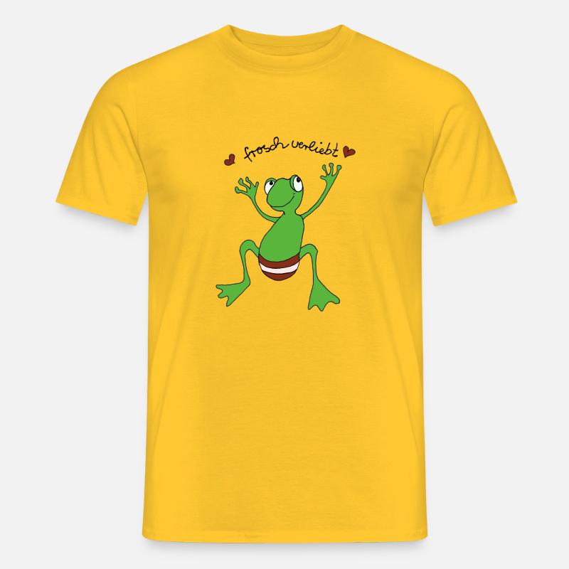 Frosch Verliebt - Männer T-Shirt - Gelb