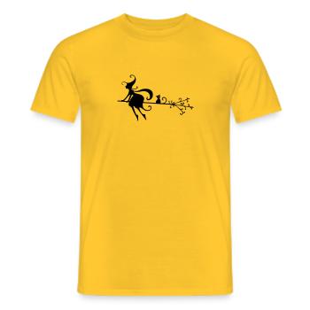 silhouette witch vector - Men's T-Shirt - yellow - Front - AI Model Male 178 dark (178cm)